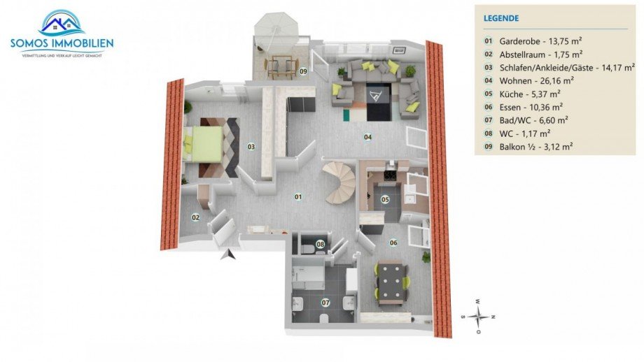 ETW 1. Dachgescho� Maisonettewohnung Oedheim