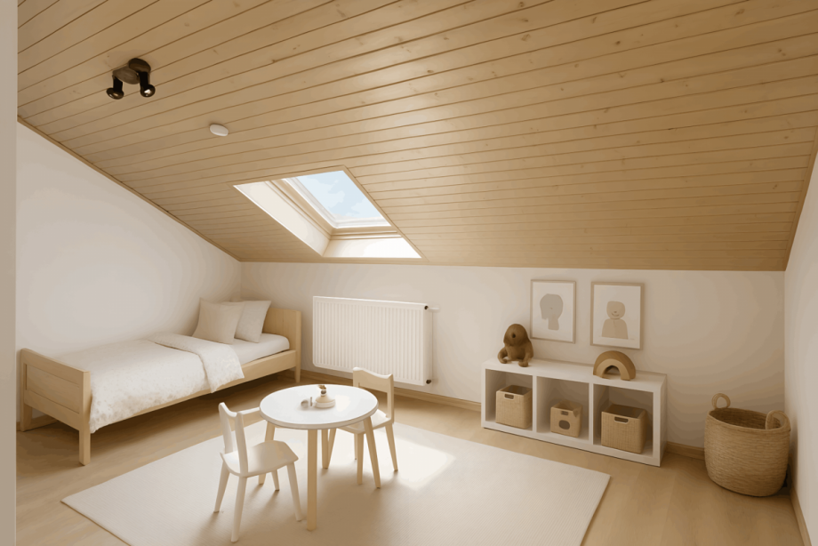 Dachgeschoss KI bearbeitet Reihenmittelhaus Neudenau