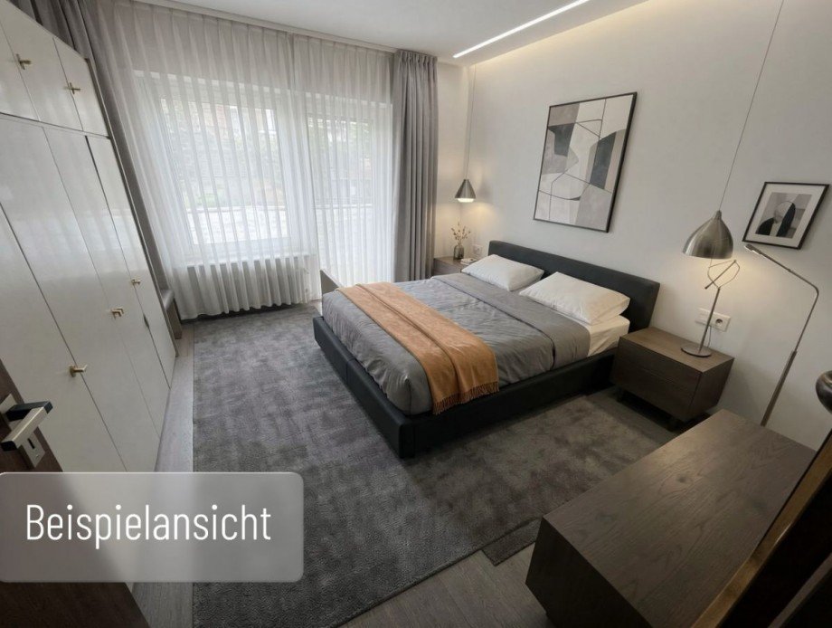 Schlafzimmer KI bearbeitet Reihenmittelhaus Neudenau