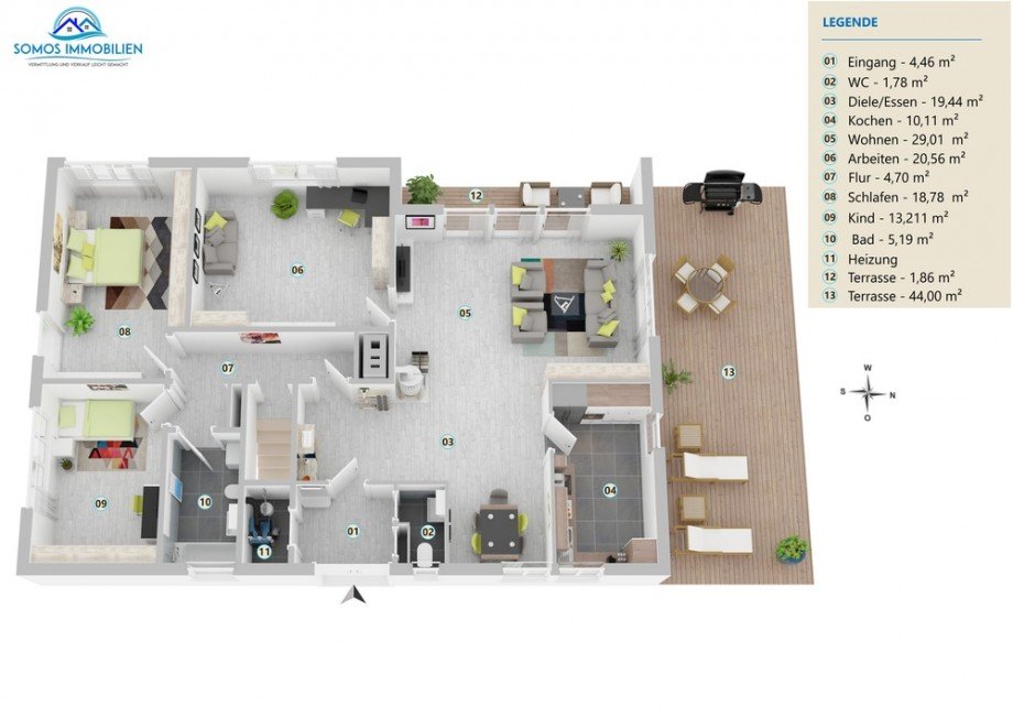 3 D Erdgescho� Haus Obrigheim
